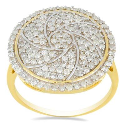 BUY 14K GOLD NATURAL WHITE DIAMOND GEMSTONE CLUSTER RING